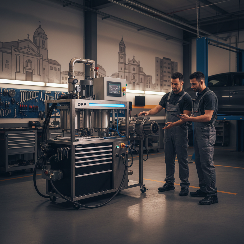 Máquina para limpiar filtro de partículas en Pozuelo